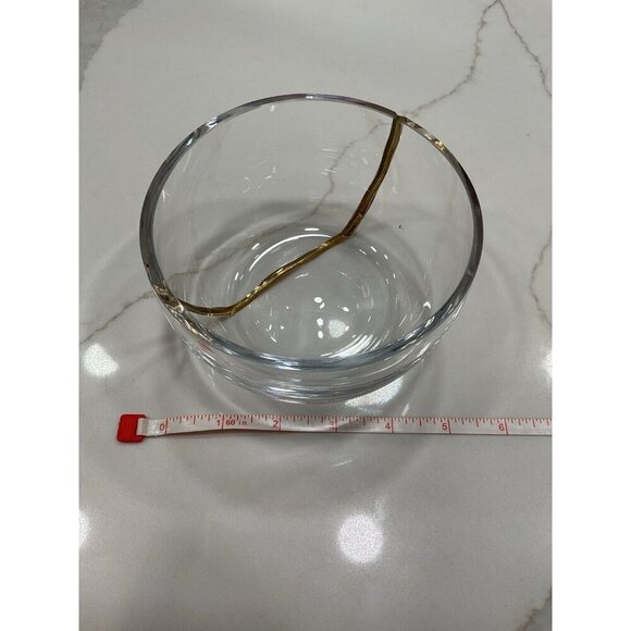 Michael Wainwright 5" Glass Gold Stripe Inlayed Stripe Bowl - Picture 5 of 5